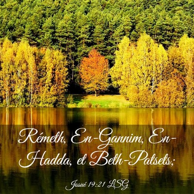 Picture 03 - Josué 19:21 LSG - Rémeth, En-Gannim, En-Hadda, et - Bible Verse Picture