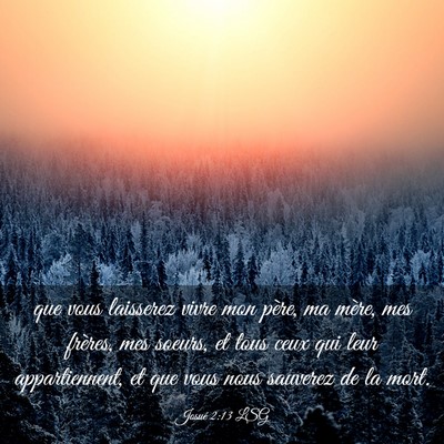 Picture 03 - Josué 2:13 LSG - que vous laisserez vivre mon père, ma mère, mes - Bible Verse Picture