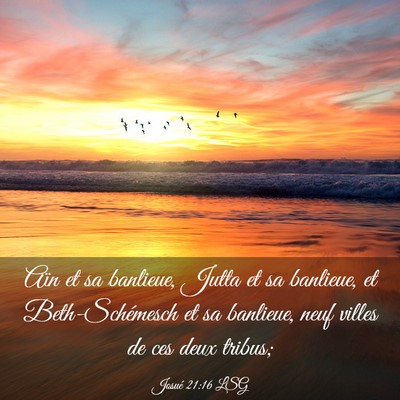 Picture 03 - Josué 21:16 LSG - Aïn et sa banlieue, Jutta et sa banlieue, et - Bible Verse Picture