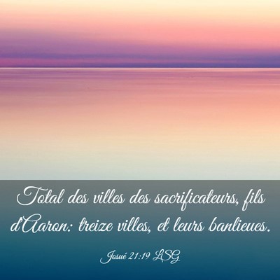 Picture 03 - Josué 21:19 LSG - Total des villes des sacrificateurs, fils - Bible Verse Picture