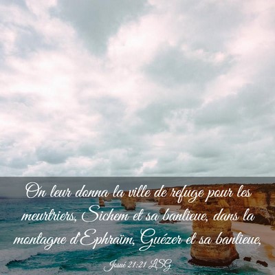 Picture 03 - Josué 21:21 LSG - On leur donna la ville de refuge pour les - Bible Verse Picture