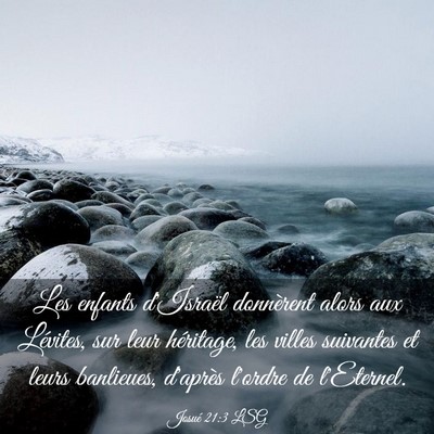 Picture 03 - Josué 21:3 LSG - Les enfants d'Israël donnèrent alors aux - Bible Verse Picture