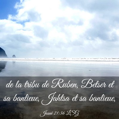 Picture 03 - Josué 21:36 LSG - de la tribu de Ruben, Betser et sa banlieue, - Bible Verse Picture