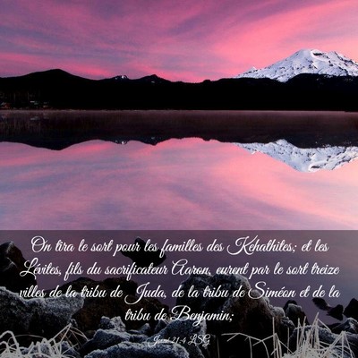 Picture 03 - Josué 21:4 LSG - On tira le sort pour les familles des Kehathites; - Bible Verse Picture