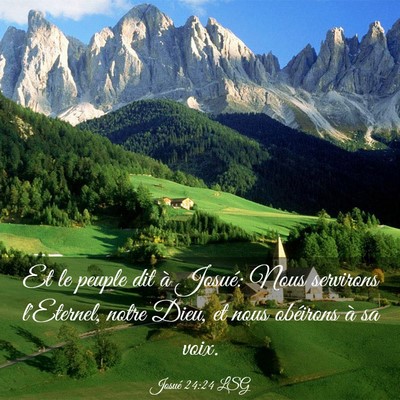 Picture 03 - Josué 24:24 LSG - Et le peuple dit à Josué: Nous servirons - Bible Verse Picture