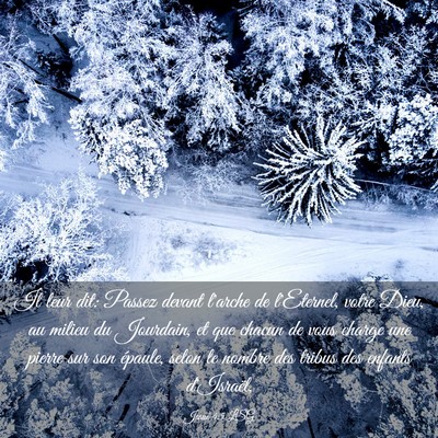 Picture 03 - Josué 4:5 LSG - Il leur dit: Passez devant l'arche de l'Eternel, - Bible Verse Picture