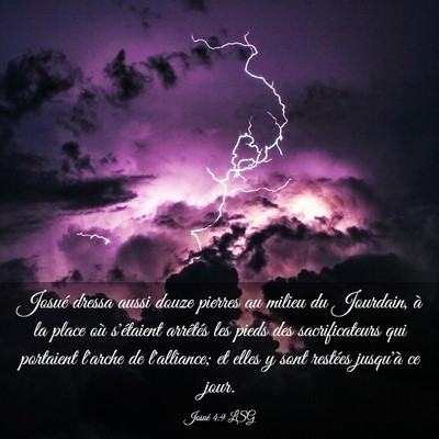 Picture 03 - Josué 4:9 LSG - Josué dressa aussi douze pierres au milieu du - Bible Verse Picture