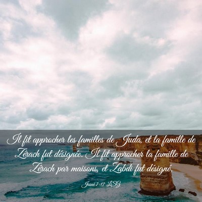Picture 03 - Josué 7:17 LSG - Il fit approcher les familles de Juda, et la - Bible Verse Picture