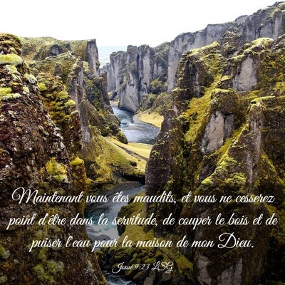 Picture 03 - Josué 9:23 LSG - Maintenant vous êtes maudits, et vous ne - Bible Verse Picture