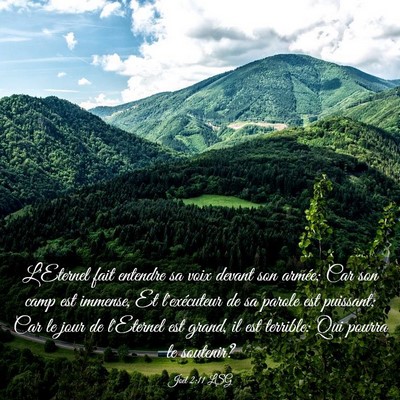 Picture 03 - Joël 2:11 LSG - L'Eternel fait entendre sa voix devant son - Bible Verse Picture