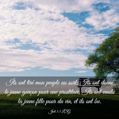 Picture 03 - Joël 3:3 LSG - Ils ont tiré mon peuple au sort; Ils ont donné - Bible Verse Picture