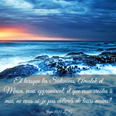 Picture 03 - Juges 10:12 LSG - Et lorsque les Sidoniens, Amalek et Maon, vous - Bible Verse Picture
