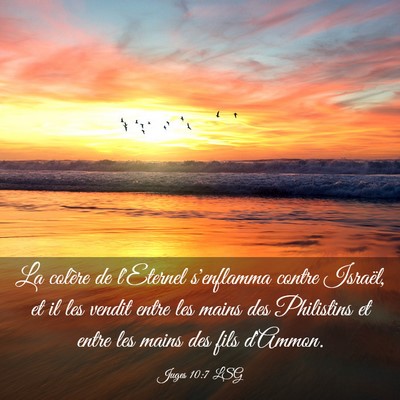 Picture 03 - Juges 10:7 LSG - La colère de l'Eternel s'enflamma contre - Bible Verse Picture