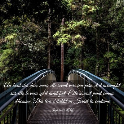 Picture 03 - Juges 11:39 LSG - Au bout des deux mois, elle revint vers son - Bible Verse Picture