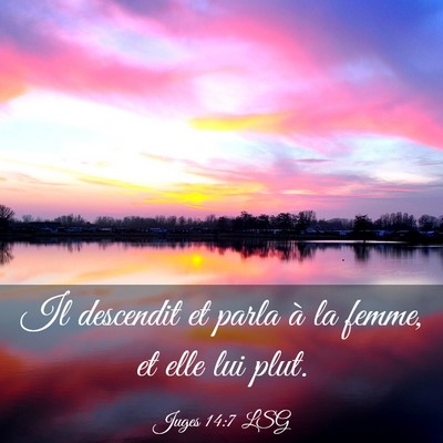 Picture 03 - Juges 14:7 LSG - Il descendit et parla à la femme, et elle lui - Bible Verse Picture
