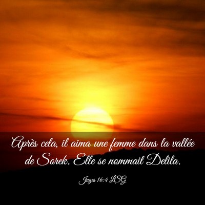 Picture 03 - Juges 16:4 LSG - Après cela, il aima une femme dans la vallée de - Bible Verse Picture