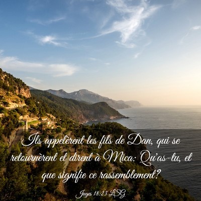 Picture 03 - Juges 18:23 LSG - Ils appelèrent les fils de Dan, qui se - Bible Verse Picture