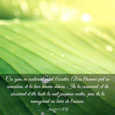 Picture 03 - Juges 19:25 LSG - Ces gens ne voulurent point l'écouter. Alors - Bible Verse Picture
