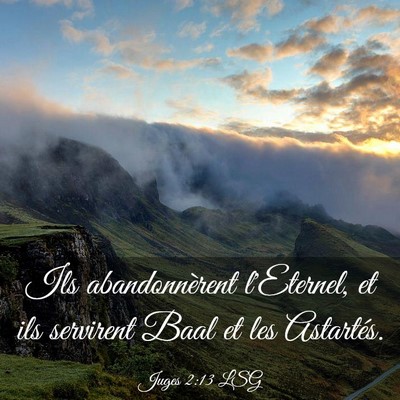 Picture 03 - Juges 2:13 LSG - Ils abandonnèrent l'Eternel, et ils servirent - Bible Verse Picture