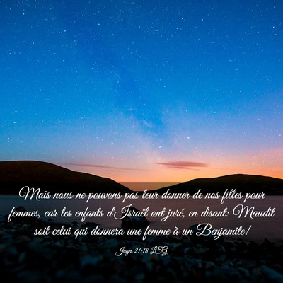 Picture 03 - Juges 21:18 LSG - Mais nous ne pouvons pas leur donner de nos - Bible Verse Picture