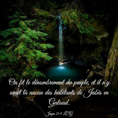 Picture 03 - Juges 21:9 LSG - On fit le dénombrement du peuple, et il n'y - Bible Verse Picture