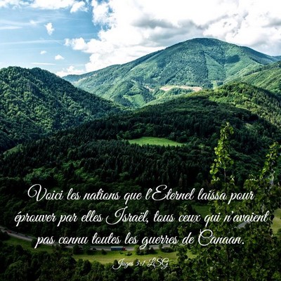 Picture 03 - Juges 3:1 LSG - Voici les nations que l'Eternel laissa pour - Bible Verse Picture