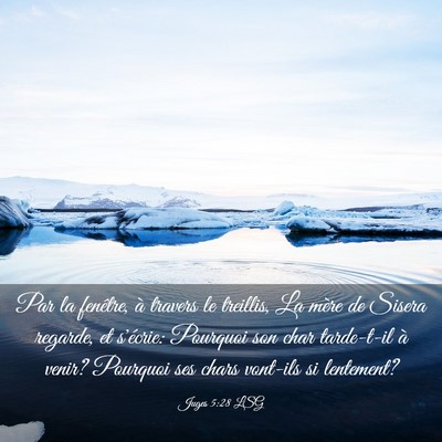 Picture 03 - Juges 5:28 LSG - Par la fenêtre, à travers le treillis, La mère - Bible Verse Picture