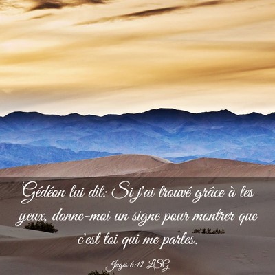 Picture 03 - Juges 6:17 LSG - Gédéon lui dit: Si j'ai trouvé grâce à tes - Bible Verse Picture