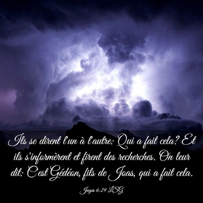 Picture 03 - Juges 6:29 LSG - Ils se dirent l'un à l'autre: Qui a fait cela? - Bible Verse Picture