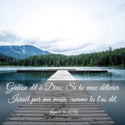 Picture 03 - Juges 6:36 LSG - Gédéon dit à Dieu: Si tu veux délivrer - Bible Verse Picture