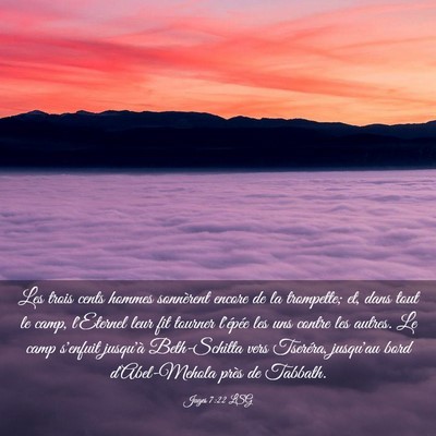 Picture 03 - Juges 7:22 LSG - Les trois cents hommes sonnèrent encore de la - Bible Verse Picture
