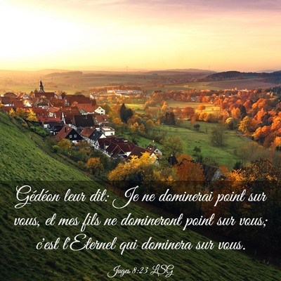 Picture 03 - Juges 8:23 LSG - Gédéon leur dit: Je ne dominerai point sur - Bible Verse Picture