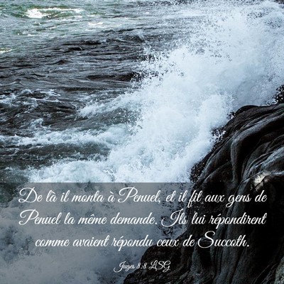 Picture 03 - Juges 8:8 LSG - De là il monta à Penuel, et il fit aux gens de - Bible Verse Picture