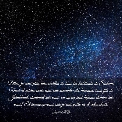 Picture 03 - Juges 9:2 LSG - Dites, je vous prie, aux oreilles de tous les - Bible Verse Picture