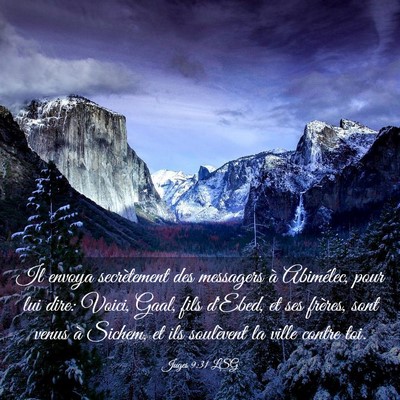 Picture 03 - Juges 9:31 LSG - Il envoya secrètement des messagers à - Bible Verse Picture