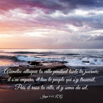 Picture 03 - Juges 9:45 LSG - Abimélec attaqua la ville pendant toute la - Bible Verse Picture