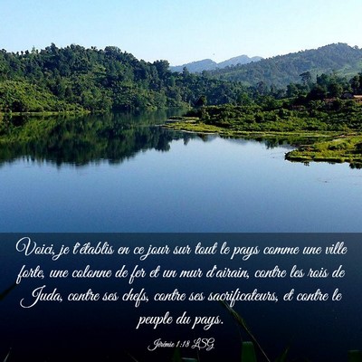 Picture 03 - Jérémie 1:18 LSG - Voici, je t'établis en ce jour sur tout le pays - Bible Verse Picture