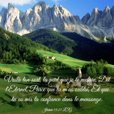 Picture 03 - Jérémie 13:25 LSG - Voilà ton sort, la part que je te mesure, Dit - Bible Verse Picture