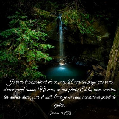 Picture 03 - Jérémie 16:13 LSG - Je vous transporterai de ce pays Dans un pays que - Bible Verse Picture