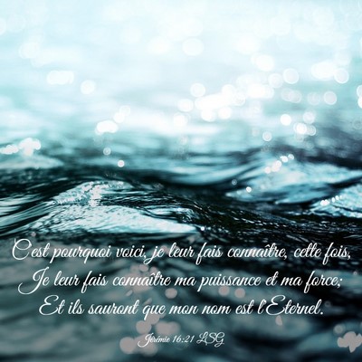 Picture 03 - Jérémie 16:21 LSG - C'est pourquoi voici, je leur fais connaître, - Bible Verse Picture