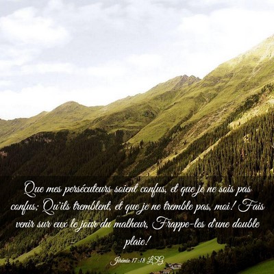 Picture 03 - Jérémie 17:18 LSG - Que mes persécuteurs soient confus, et que je ne - Bible Verse Picture