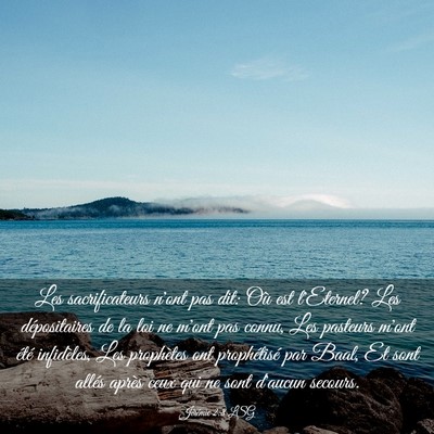 Picture 03 - Jérémie 2:8 LSG - Les sacrificateurs n'ont pas dit: Où est - Bible Verse Picture