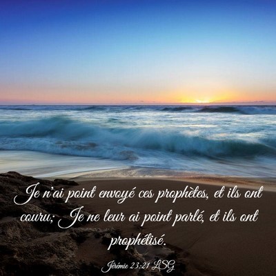 Picture 03 - Jérémie 23:21 LSG - Je n'ai point envoyé ces prophètes, et ils ont - Bible Verse Picture