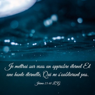 Picture 03 - Jérémie 23:40 LSG - Je mettrai sur vous un opprobre éternel Et une - Bible Verse Picture