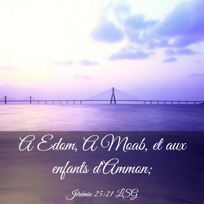 Picture 03 - Jérémie 25:21 LSG - A Edom, A Moab, et aux enfants - Bible Verse Picture