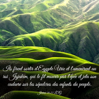 Picture 03 - Jérémie 26:23 LSG - Ils firent sortir d'Egypte Urie et l'amenèrent - Bible Verse Picture