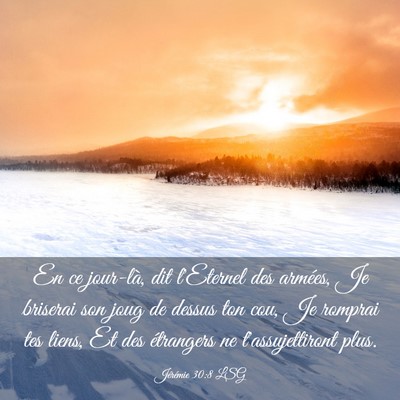 Picture 03 - Jérémie 30:8 LSG - En ce jour-là, dit l'Eternel des armées, Je - Bible Verse Picture