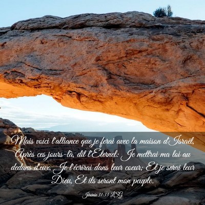 Picture 03 - Jérémie 31:33 LSG - Mais voici l'alliance que je ferai avec la maison - Bible Verse Picture