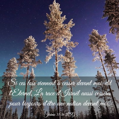 Picture 03 - Jérémie 31:36 LSG - Si ces lois viennent à cesser devant moi, dit - Bible Verse Picture