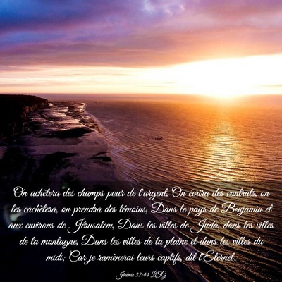 Picture 03 - Jérémie 32:44 LSG - On achètera des champs pour de l'argent, On - Bible Verse Picture